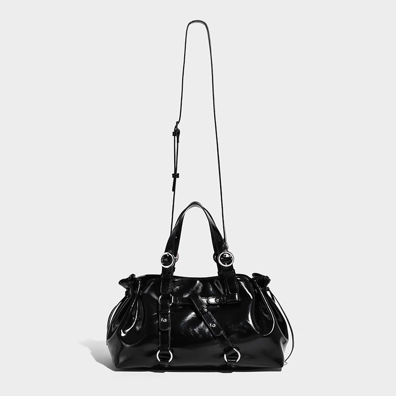 VINO NOIR - Oil Wax Leather Crossbody Bag