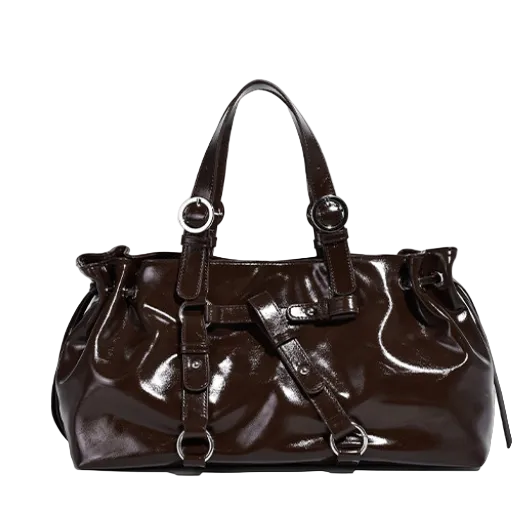 VINO NOIR - Oil Wax Leather Crossbody Bag