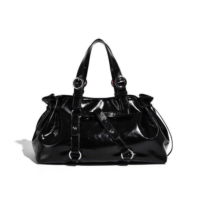 VINO NOIR - Oil Wax Leather Crossbody Bag