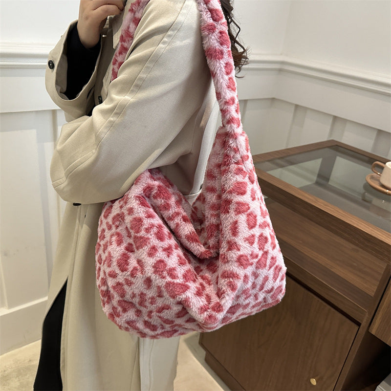 PINK DRAMA - Plush Wool Crossbody Bag