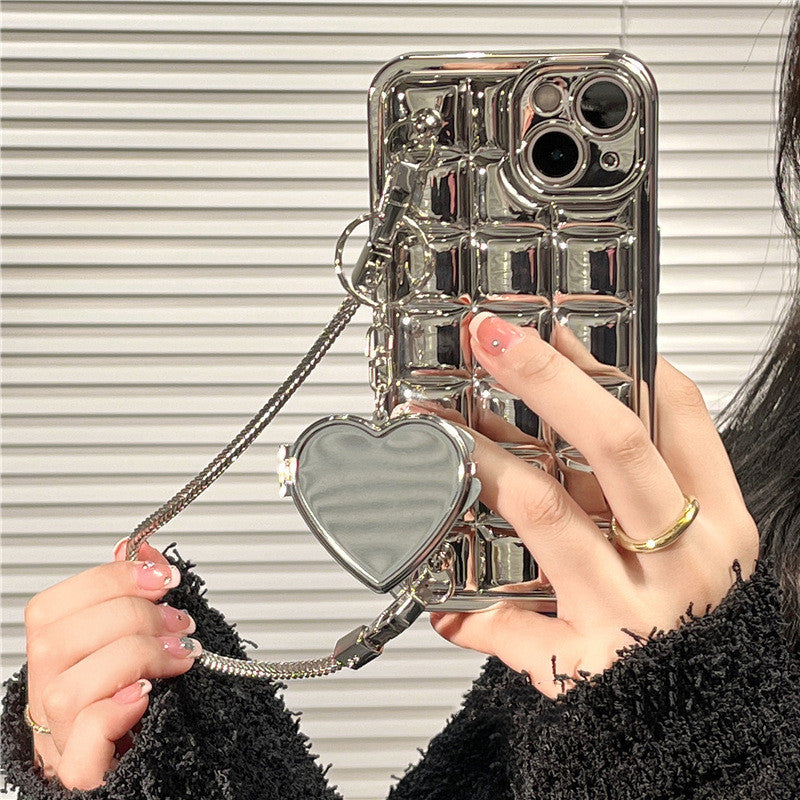 SILVER HEART - iPhone Case & Heart-Shaped Mirror