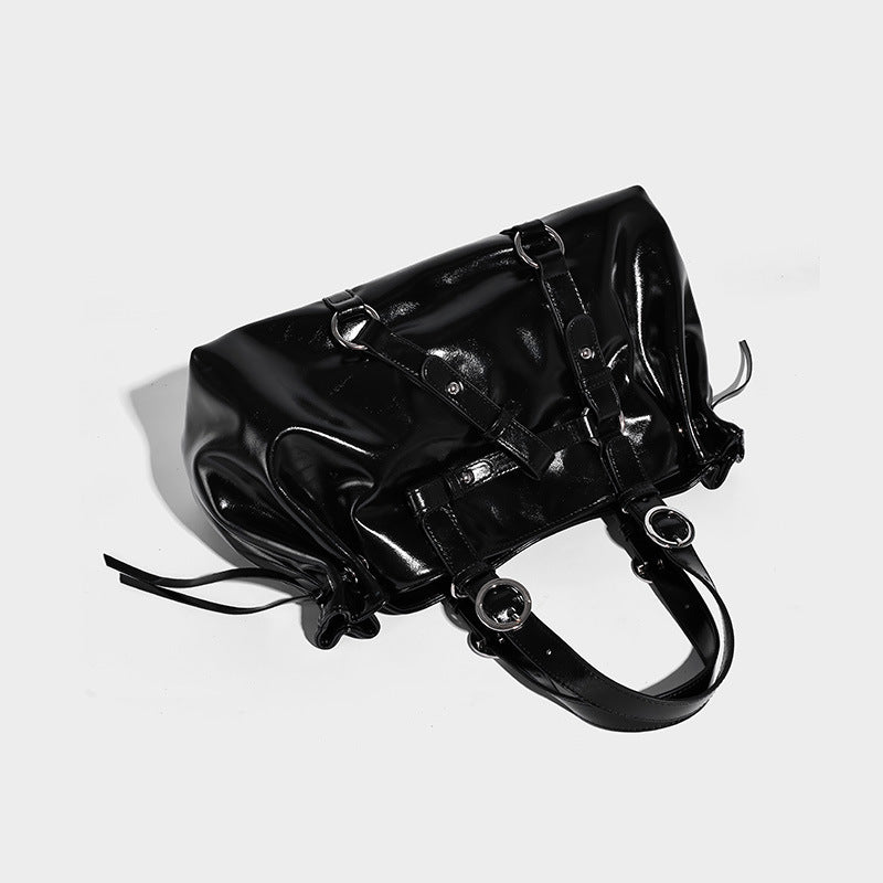 VINO NOIR - Oil Wax Leather Crossbody Bag